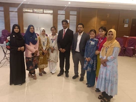 A health awareness session at a workplace
