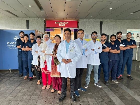 The emergency department team at Evercare Hospital Chattogram