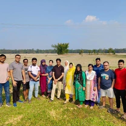 With friends and classmates on a day out