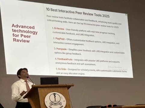 Presenting on peer review tools at a research development meeting
